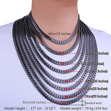 Carica l'immagine nel visualizzatore di Gallery, U7 Collana Uomo a Catena Cubana Larghezza 6mm 9mm Grossa Nero(9mm) - Ilgrandebazar