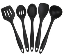 Carica l'immagine nel visualizzatore di Gallery, joyoldelf Set da Cucina in Silicone 5 Pezzi - Spatole, 11.4*3.2*3.9, Nero - Ilgrandebazar