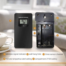 Carica l'immagine nel visualizzatore di Gallery, Kalawen Trasmettitore Sensore Meteo Esterno Wireless Nero - Ilgrandebazar