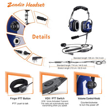 Carica l'immagine nel visualizzatore di Gallery, Zeadio Cyanine militare Noise Cancelling Overhead Headset 2 spina per... - Ilgrandebazar