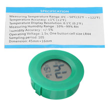 Carica l'immagine nel visualizzatore di Gallery, Mini termometro Forma Rotonda di Temperatura LCD Digitale Monitor Green - Ilgrandebazar