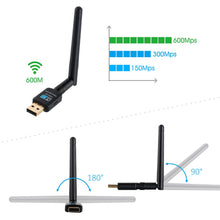 Carica l'immagine nel visualizzatore di Gallery, Adattatore Antenna USB WiFi Chiavetta Wifi con 2dBi 600Mbps - Ilgrandebazar