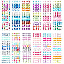 Carica l'immagine nel visualizzatore di Gallery, Phogary 870pcs 12 fogli autoadesivi strass adesivo, multicolore Bling... - Ilgrandebazar