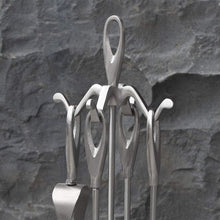 Carica l'immagine nel visualizzatore di Gallery, Set di Strumenti per Caminetti 5 Pezzi in Argento Porta Attrezzi, Silver - Ilgrandebazar