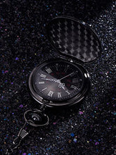Carica l'immagine nel visualizzatore di Gallery, Orologio da Tasca al Quarzo per Regalo del Marito, Custodia E Quadrante Nero - Ilgrandebazar