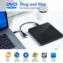 Carica l'immagine nel visualizzatore di Gallery, Unità CD DVD esterna, masterizzatore e lettore CD-RW/VCD-RW portatili Black - Ilgrandebazar