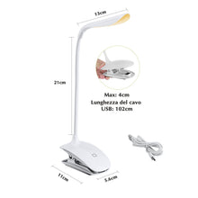 Carica l'immagine nel visualizzatore di Gallery, Lampada Libro 15 LED con Clip, Luce 3 Tipi 1 PEZZO, Bianco