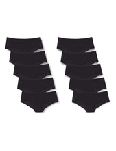 Carica l'immagine nel visualizzatore di Gallery, Iris &amp; Lilly Intimo Hipster in Cotone Donna, Pacco da 10, Nero, 44