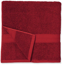 Carica l'immagine nel visualizzatore di Gallery, AmazonBasics - Set di 2 asciugamani da bagno che non sbiadiscono, Rosso - Ilgrandebazar