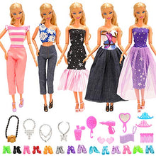 Carica l'immagine nel visualizzatore di Gallery, Miunana 28 Pezzi per 11.5 5 Abiti + 10 Pcs Scarpe + 13 Accessori Per Barbie - Ilgrandebazar