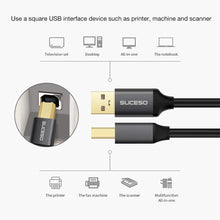 Carica l'immagine nel visualizzatore di Gallery, SUCESO Cavo Stampante USB 2.0-2M Cavo USB Tipo A Maschio a Tipo B Maschio Cavetto Placcato Oro Per Stampante HP, Canon, Lexmark, Epson, Dell, Xerox, Samsung Brother, Panasonic, Scanner ecc.