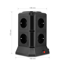 Carica l'immagine nel visualizzatore di Gallery, Multipresa Verticale, HOVNEE Torretta Ciabatta 8 Prese Con 4 Slot... - Ilgrandebazar