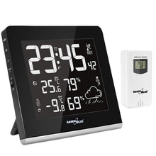 Carica l'immagine nel visualizzatore di Gallery, GreenBlue GB151 DCF Stazione Meteo Wireless Con Sensore Esterno Nero - Ilgrandebazar