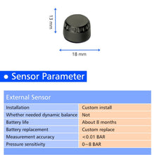 Carica l'immagine nel visualizzatore di Gallery, Sistema di monitoraggio della pressione dei pneumatici wireless per...