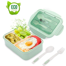 Carica l'immagine nel visualizzatore di Gallery, LAKIND Lunch Box, Porta Pranzo, 1400ml Kids Bento Box con 3 Scomparti e Verde - Ilgrandebazar