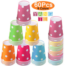Carica l'immagine nel visualizzatore di Gallery, Confezione da 60 bicchieri di carta usa e getta per 7.5*5.3*9cm, Multicolore - Ilgrandebazar