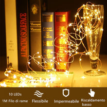 Carica l'immagine nel visualizzatore di Gallery, Luci LED a Batteria【20 Pezzi】Micro Stringa 1M Filo di Rame con 10 LEDs... - Ilgrandebazar