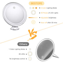 Carica l'immagine nel visualizzatore di Gallery, Bestope - Specchio da Trucco con ingrandimento 10x, Illuminato in 16, Bianco