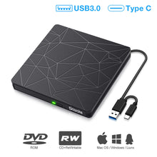 Carica l'immagine nel visualizzatore di Gallery, SAWAKE Masterizzatore DVD CD Externo， USB 3.0 &amp; Type C Dual Port Unità Ligne