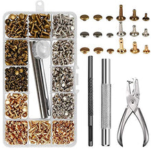Carica l'immagine nel visualizzatore di Gallery, NACTECH 300 Set Rivetti in Pelle Bottoni a Rivetto per Cuoio Doppio Rivetti... - Ilgrandebazar