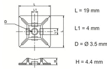 Carica l'immagine nel visualizzatore di Gallery, intervisio Supporto Autoadesive per Fascette Stringicavo 19 mm x 19 mm, Natur - Ilgrandebazar