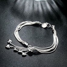Carica l'immagine nel visualizzatore di Gallery, LDUDU® Braccialetto femminile 925 Argento con cuori per donne ideale regalo... - Ilgrandebazar