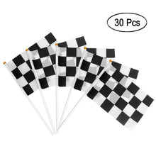 Carica l'immagine nel visualizzatore di Gallery, 30 Pezzi Bandiera a Scacchi con Bastoncini di Plastica Bianco e Nero - Ilgrandebazar