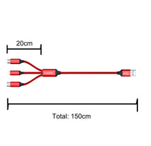 Carica l'immagine nel visualizzatore di Gallery, GIANAC Multi Cavo di Ricarica, [1.5M] 3 in 1 Nylon Cavetto Micro Rosso - Ilgrandebazar