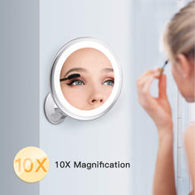 Carica l'immagine nel visualizzatore di Gallery, Bestope - Specchio da Trucco con ingrandimento 10x, Illuminato in 16, Bianco