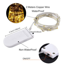 Carica l'immagine nel visualizzatore di Gallery, 15 pezzi Dioxide 20 LED 2M Mini Lampada a fili di rame Bianco Caldo, Luci... - Ilgrandebazar