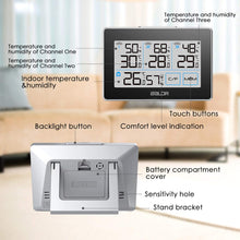Carica l'immagine nel visualizzatore di Gallery, FOCHEA Stazione Meteorologica con 3 Sensore Esterno, Meteo Wireless... - Ilgrandebazar