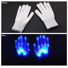 Carica l'immagine nel visualizzatore di Gallery, Yuccer Guanti LED Luminosi Adulti Colorate Lampeggianti Medium, Blu - Ilgrandebazar