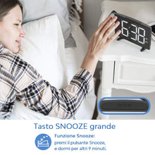 Carica l'immagine nel visualizzatore di Gallery, YISSVIC Sveglia Digitale da Comodino 6.5 Pollici Schermo LED 2 Suoni Bianco - Ilgrandebazar