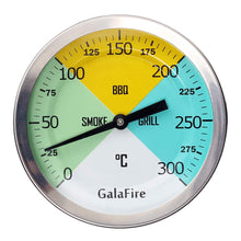 Carica l'immagine nel visualizzatore di Gallery, GALAFIRE 80 mm Grande Faccia 300°C Termometro per Barbecue, Indicatore 80 - Ilgrandebazar