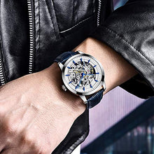 Carica l'immagine nel visualizzatore di Gallery, BERSIGAR Orologio da Uomo Automatico Con Meccanismo Di Scheletro Blu - Ilgrandebazar