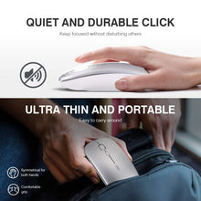 Carica l'immagine nel visualizzatore di Gallery, INPHIC Mouse Wireless Ricaricabile, Ottico Mini M Size, Argento chiaro - Ilgrandebazar