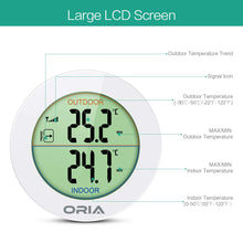Carica l'immagine nel visualizzatore di Gallery, ORIA Termometro Interno Digitale, Wireless 1 Sensori Wireless, Bianco A