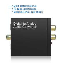 Carica l'immagine nel visualizzatore di Gallery, Convertitore DAC, Adattatore Audio Digitale Ottico SPDIF a RCA Analogico L/R... - Ilgrandebazar