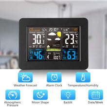 Carica l'immagine nel visualizzatore di Gallery, UFLIZOGH Sveglia meteorologica Digitale con sensore Esterno Interno Wireless... - Ilgrandebazar