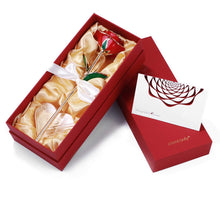 Carica l'immagine nel visualizzatore di Gallery, ETEREAUTY 24K Rosa Placcato Oro, Regalo con a Forma di Cuore &amp; Rosso - Ilgrandebazar