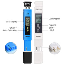 Carica l'immagine nel visualizzatore di Gallery, Misuratore Ph, PH Tester, misuratore ph acqua 4 in 1 PH/TDS&amp;EC white+blue - Ilgrandebazar