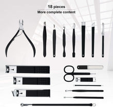 Carica l'immagine nel visualizzatore di Gallery, Tagliaunghie Set Professionale - Grooming Kit Strumenti per Manicure e Pedicure 18pcs con Box (Rosa)