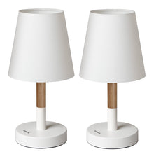 Carica l'immagine nel visualizzatore di Gallery, Tomons (Pacco da 2) Lampada comodino con paralume in Una Coppia, Bianco - Ilgrandebazar