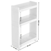 Carica l'immagine nel visualizzatore di Gallery, SONGMICS Ripiani Stretti Carrello Mobile a 3 45 x 17 x 68.5 cm, Bianco - Ilgrandebazar