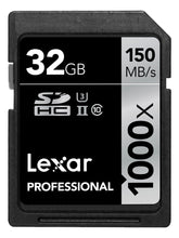 Carica l'immagine nel visualizzatore di Gallery, Lexar Schede Professional 1000x 32GB SDHC UHS-II 32GB, Nero - Ilgrandebazar