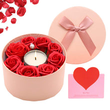 Carica l'immagine nel visualizzatore di Gallery, SPECOOL Regali di San Valentino per lei,Sapone Fiore Rosa Candela Set1 - Ilgrandebazar