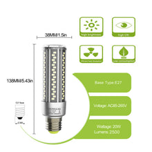 Carica l'immagine nel visualizzatore di Gallery, Lampadine LED E27 Luce Bianca Fredda 20W 2500LM 20w