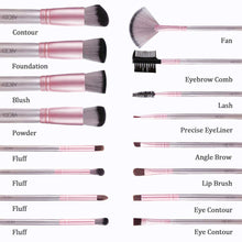 Carica l'immagine nel visualizzatore di Gallery, Pennelli Make Up Professionali, Abody 16 Set di Per 16pc, Rosa - Ilgrandebazar