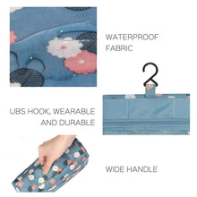 Carica l'immagine nel visualizzatore di Gallery, OrgaWise Borsa da toilette viaggio pensata Blu-margherita