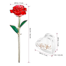 Carica l'immagine nel visualizzatore di Gallery, ETEREAUTY 24K Rosa Placcato Oro, Regalo con a Forma di Cuore &amp; Rosso - Ilgrandebazar